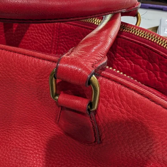 Large Red J.Crew Biennial Satchel - Picture 9 of 14